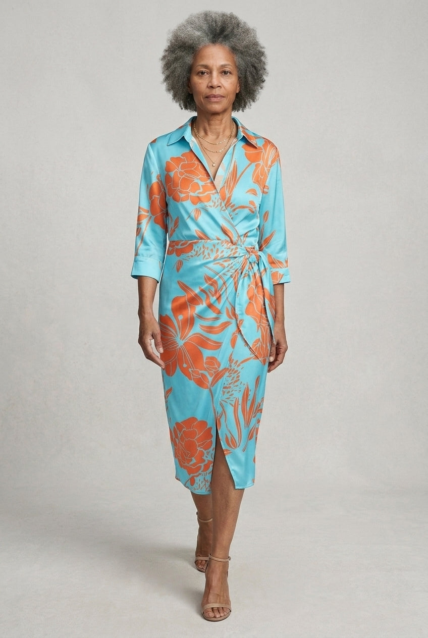 Clementine Mira | Wrap Waist Midi Dress