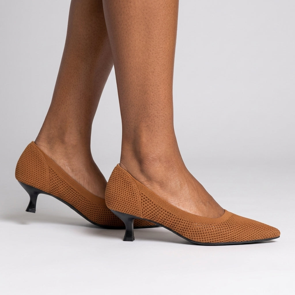 Brontë Arabella | Knit Kitten Heel Pumps