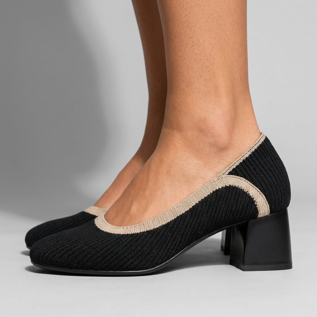 Solange | Woven Block Heel Pumps