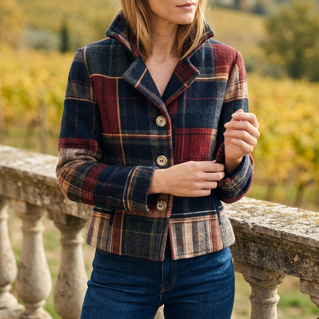Kaja | Patchwork Plaid Wool-Blend Jacket