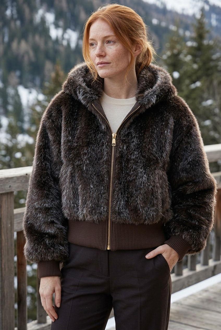 Emora | Faux Fur Hooded Jacket