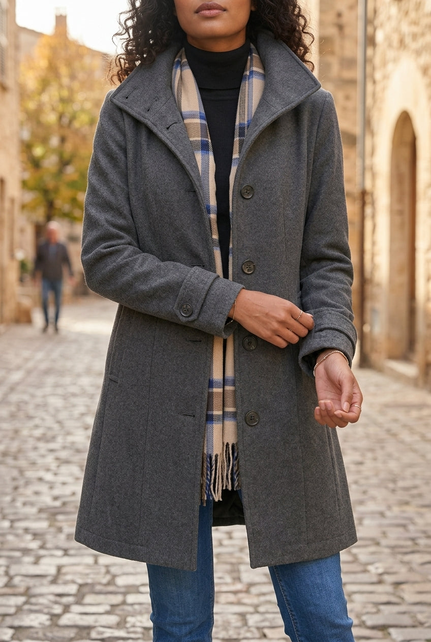 Grear | Button-Front Wool-Blend Coat