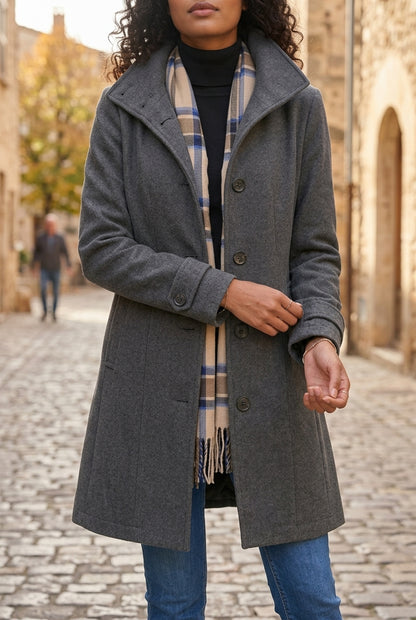 Grear | Button-Front Wool-Blend Coat