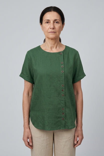Zenaide | Short Sleeve Round Neck Blouse