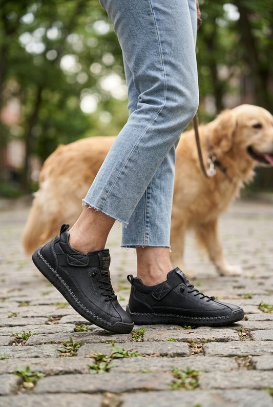 Orthopedic Strap Sneakers for Women, Cushioned Arch Support Slip-On, for Walking, Everyday Wear, Comfort & Casual