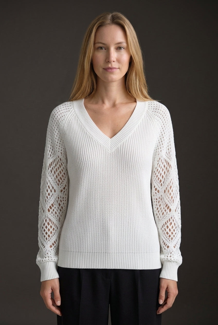 Elegant V-Neck Sweater for Women, Soft Breathable Knit Flattering Fit, for Work, Casual, Evening & Everyday Wear