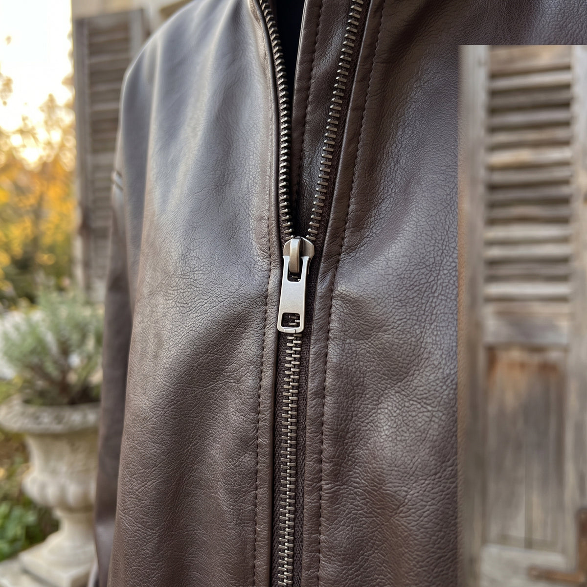 Nita | Faux Leather Bomber Jacket