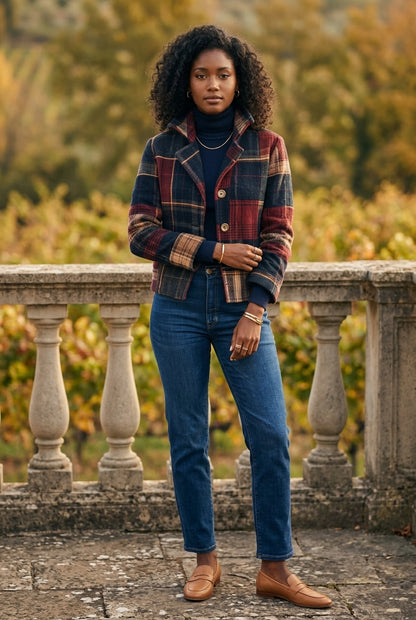 Kaja | Patchwork Plaid Wool-Blend Jacket