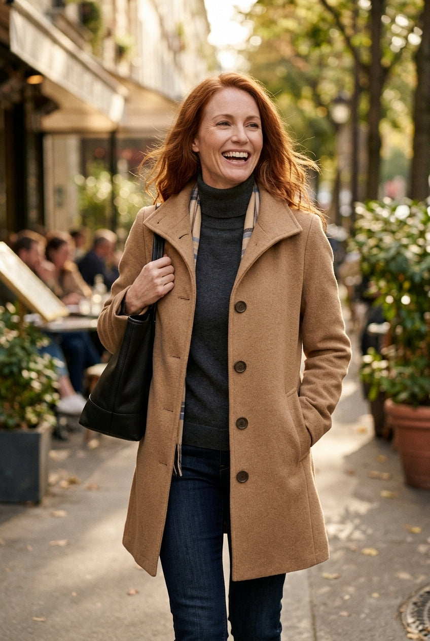 Hana | Women's Flattering Longline Coat with Pockets