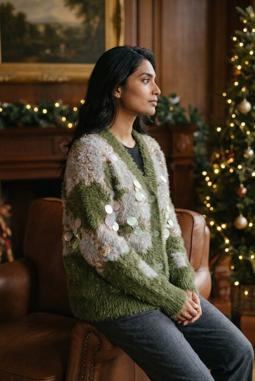 Merla | Festive Colorblock Cardigan