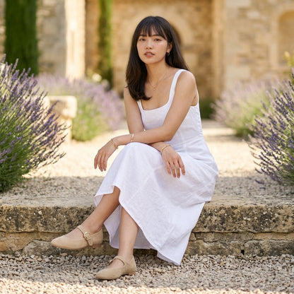 Helle | Suede Mary Jane Ballet Flat
