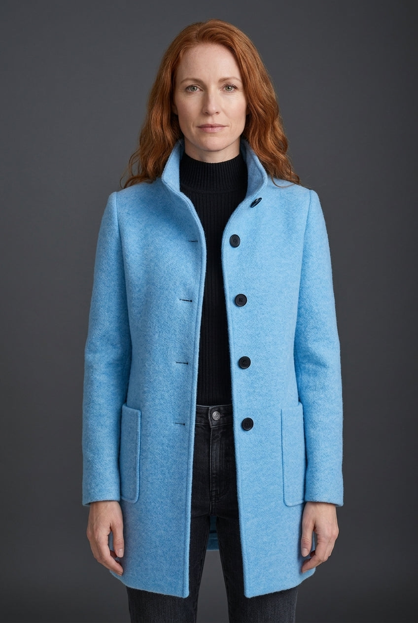 Classic Structured Coat for Women, Tailored Long-Sleeve Soft Warm Elegant, for Work, Office, Everyday & Going Out