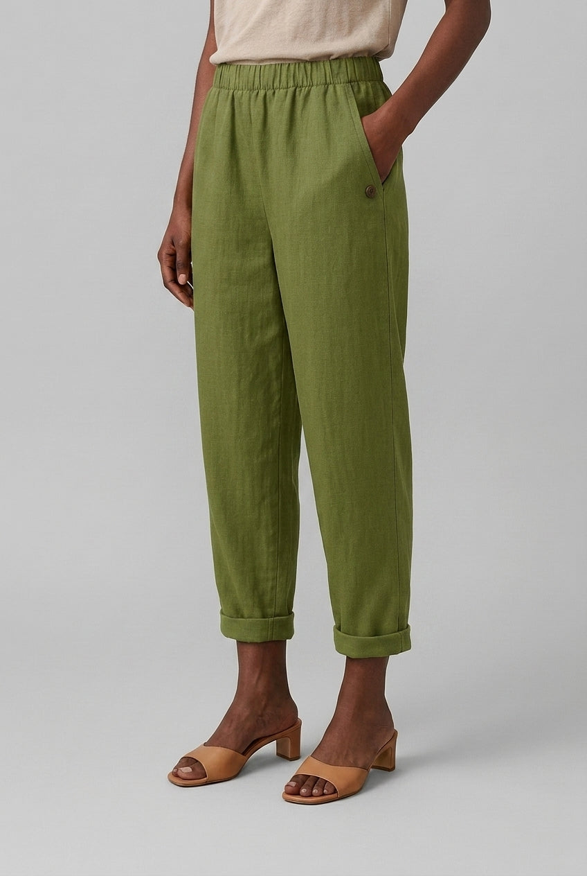Nadia Sienna | Linen Straight-Leg Trousers
