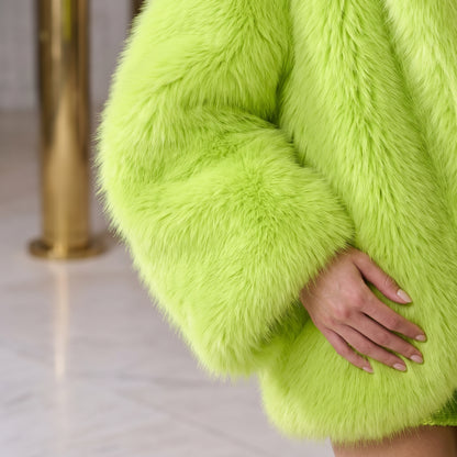 Dagmar | Oversized Faux Fur Hooded Coat