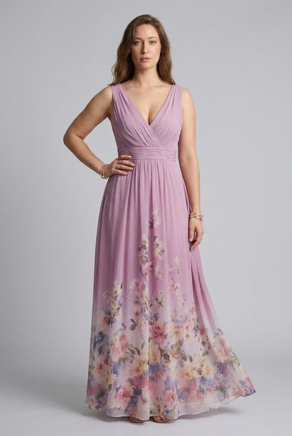 Elegant Sleeveless Floral Dress for Women, Lightweight A-Line with Feminine Fit, for Brunch, Vacation, Everyday & Date N