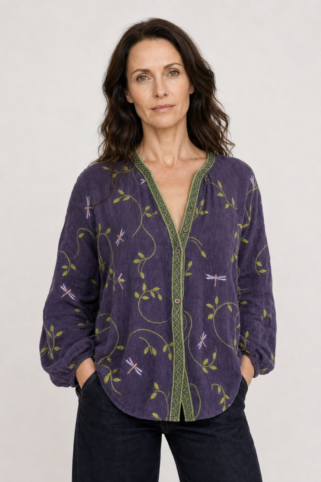 Noa | Women's Linen Long Sleeve Button-Down Blouse