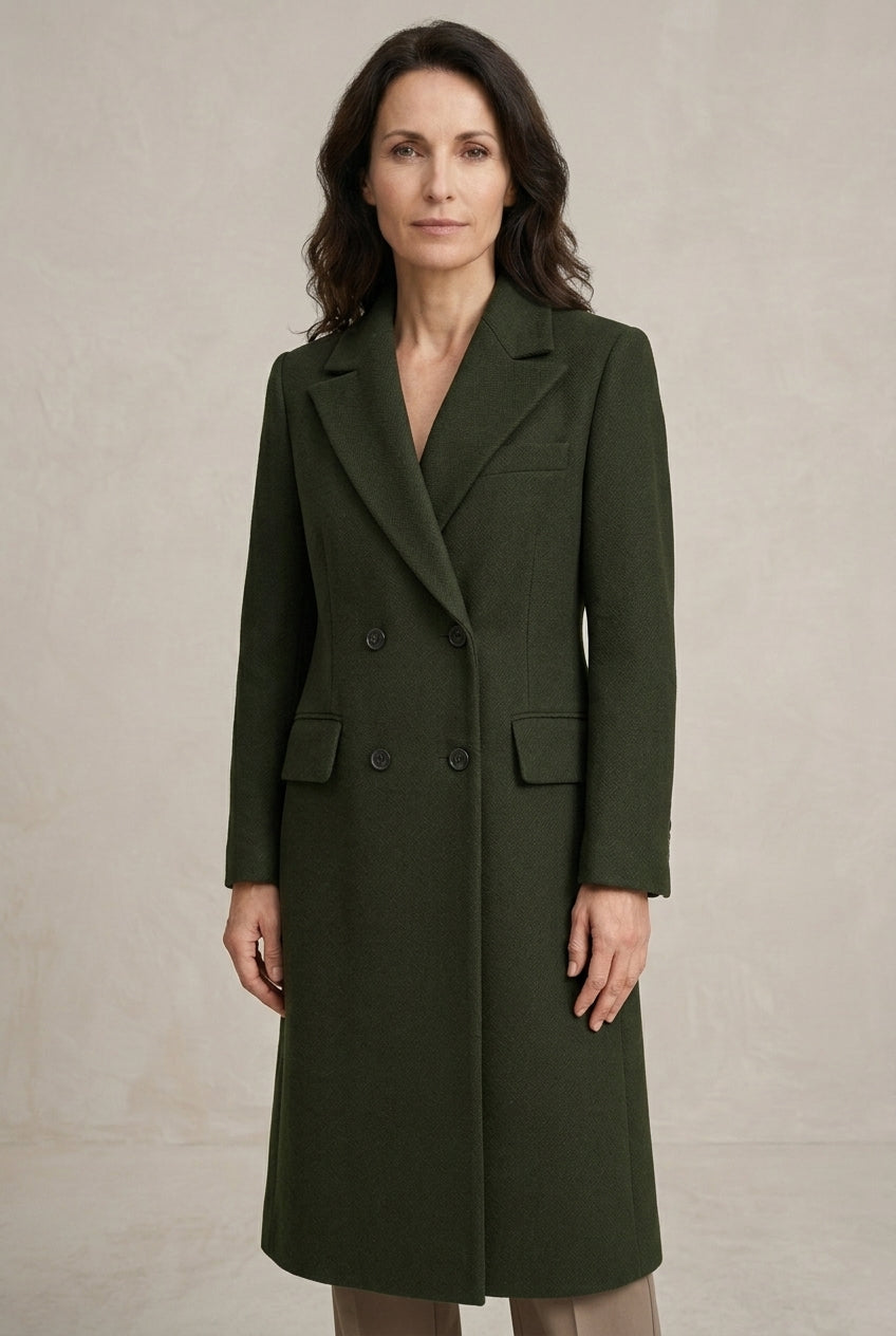 Mari | Women's Longline Winter Trench Coat with Pockets and Adjustable Belt