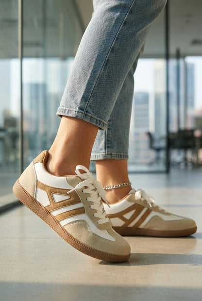Supportive Wide-Toe Sneakers for Women, Structured Lightweight Daily Wear, for Casual, Errands, City Exploring & Everyda