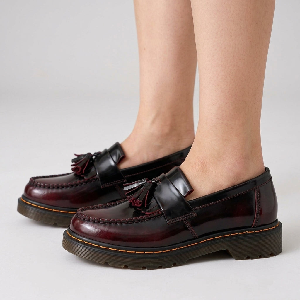 Ophelie | Leather Tassel Loafers