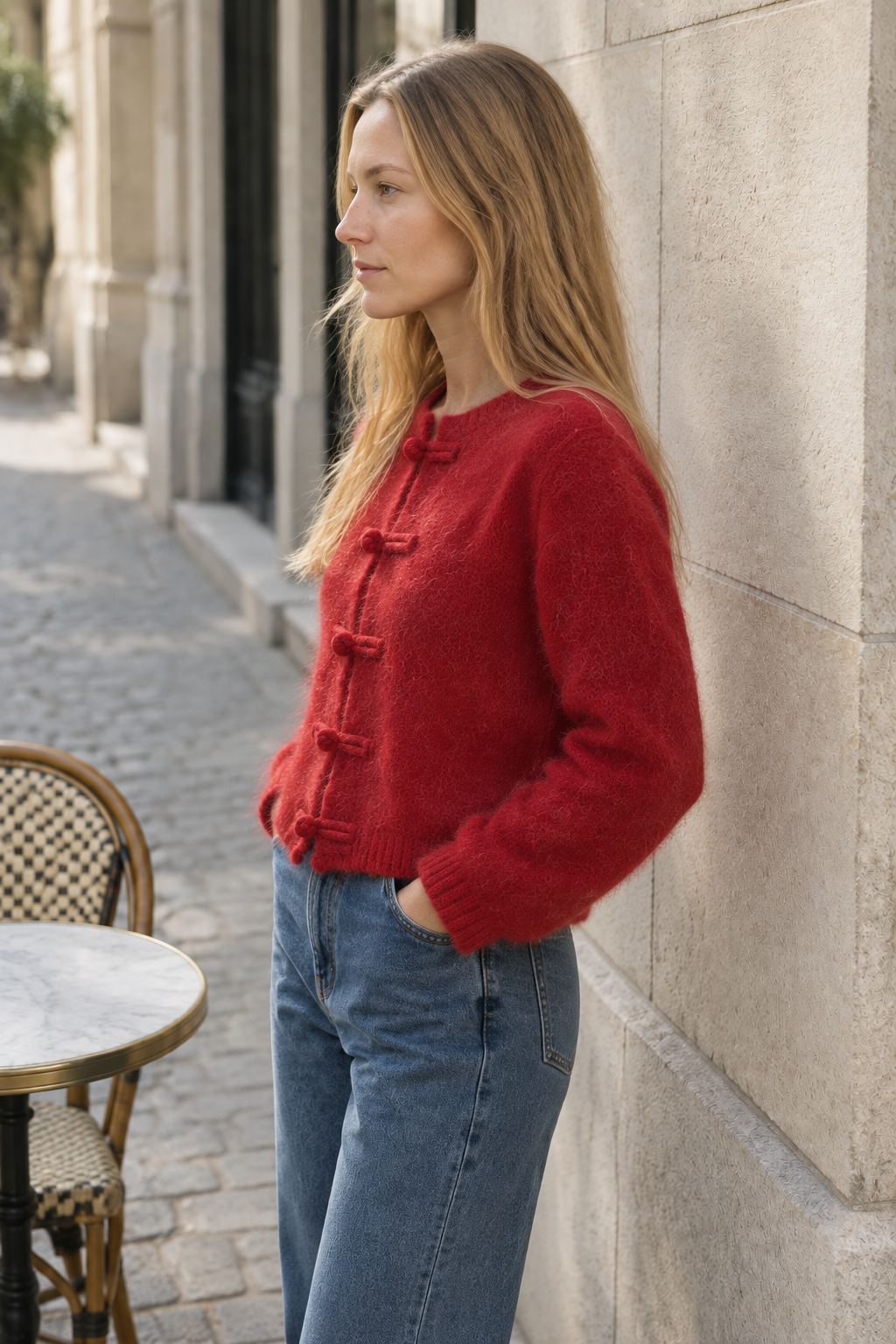 Yanis | V-Neck Frog Button Cardigan
