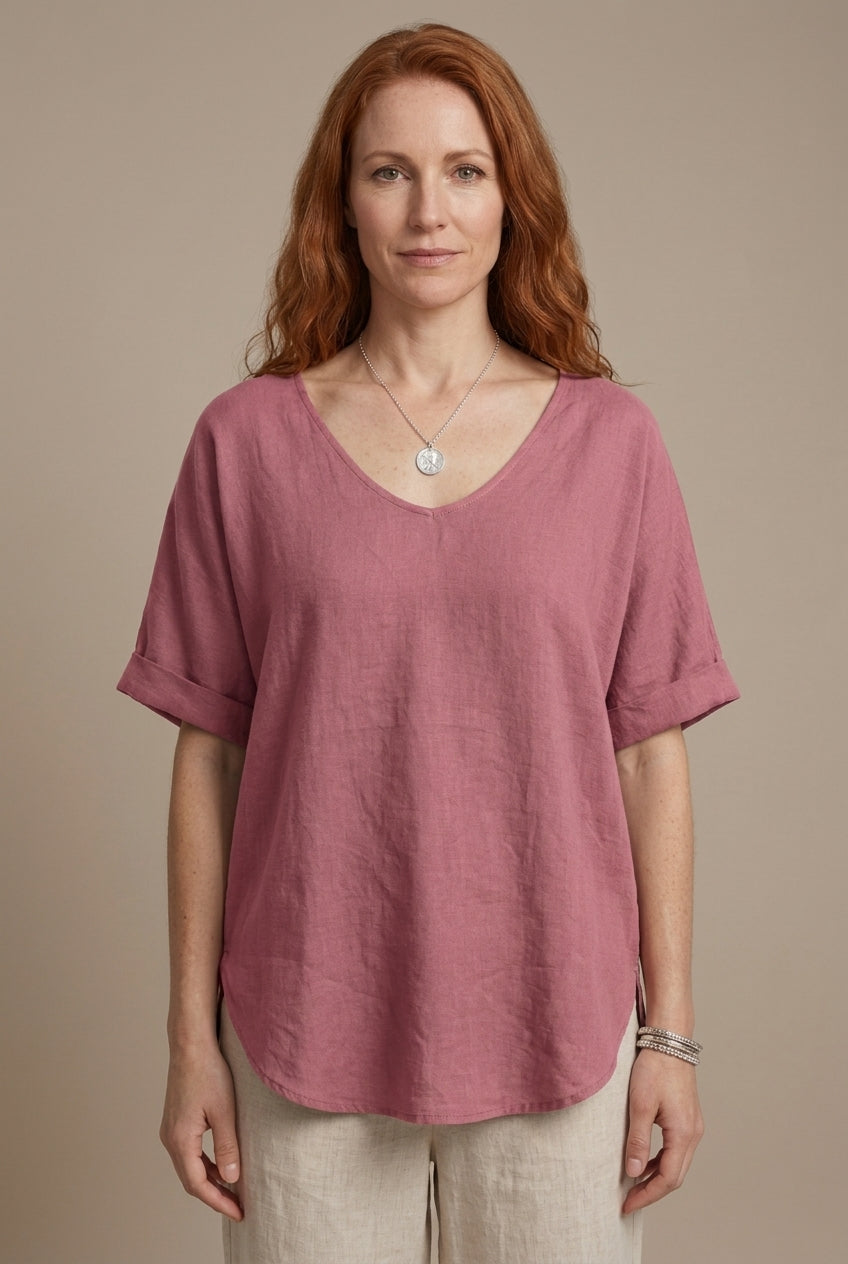 Graceful V-Neck Flow Blouse for Women, Soft Flowing Silhouette with Refined Neckline, for Work, Casual, Everyday & Polis