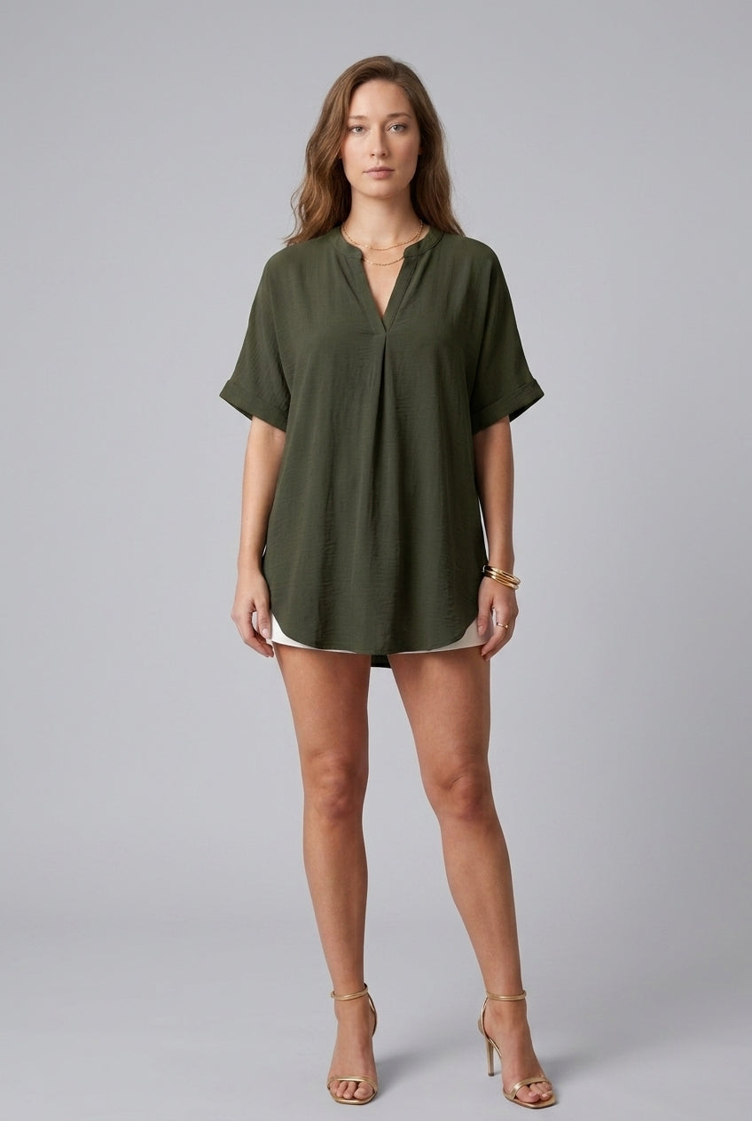 Fernanda | V-Neck Mid Sleeve Blouse