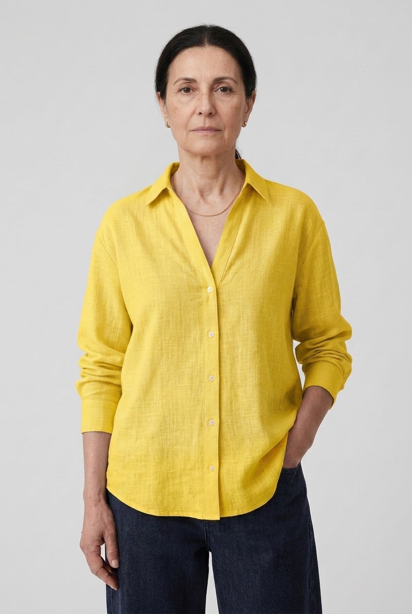 Casual Long Sleeve Shirt for Women, Loose Fit Soft Breathable, for Work-From-Home, Everyday Wear, Layering & Weekends