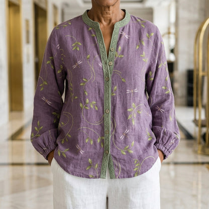 Vela Gitta | Embroidered V-Neck Blouse