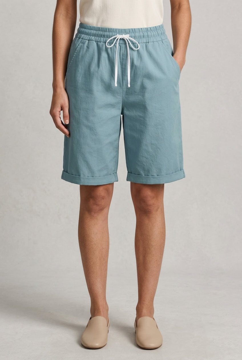 Summer Women's Relaxed Cotton Shorts with Pockets