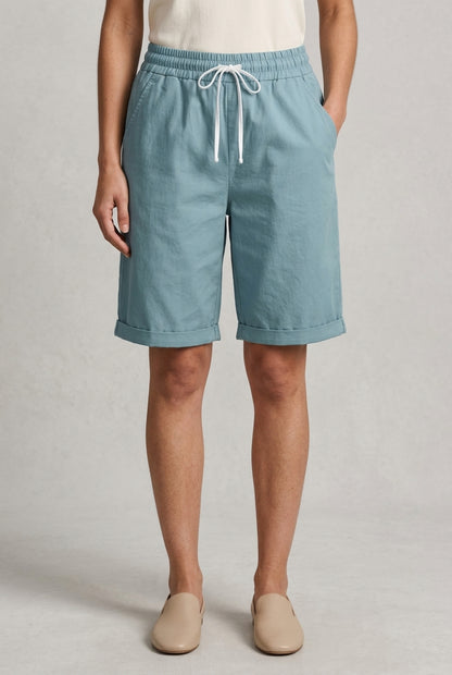 Summer Women's Relaxed Cotton Shorts with Pockets