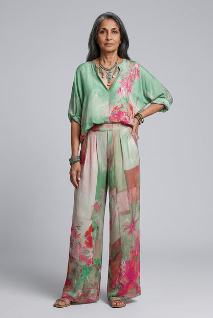 Alicia | Floral Wide-Leg Two-Piece Set