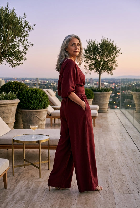 Ottilie Wanda | V-Neck Wrap Maxi Jumpsuit