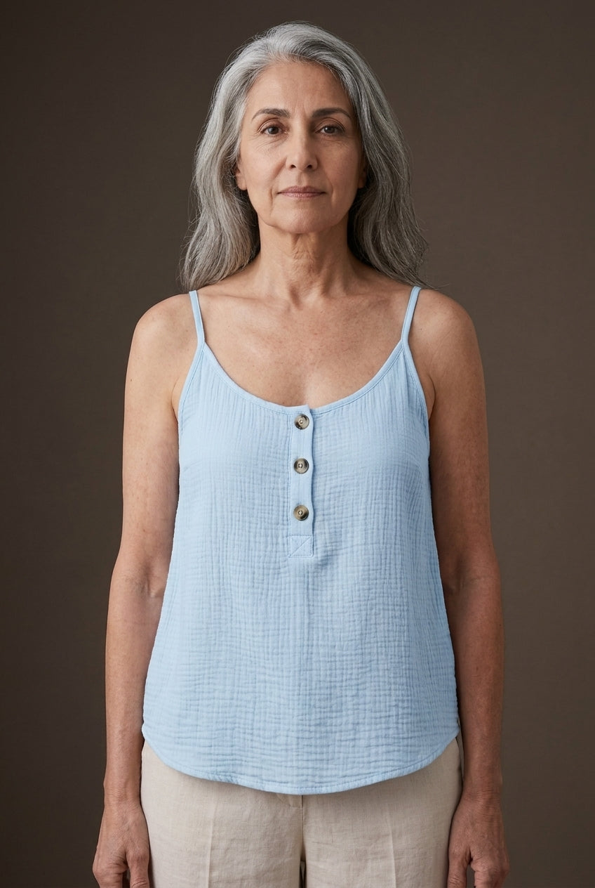 Elegant Button-Front Blouse for Women, Strap Detail Lightweight, for Work, Casual, Date Night & Everyday Wear