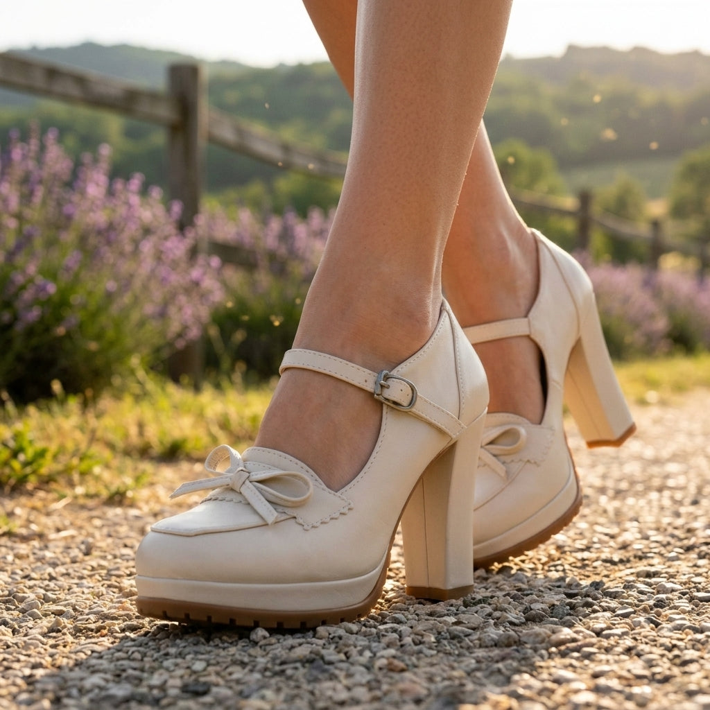 Dorothee | Bow-Tie Buckle Platform Pumps