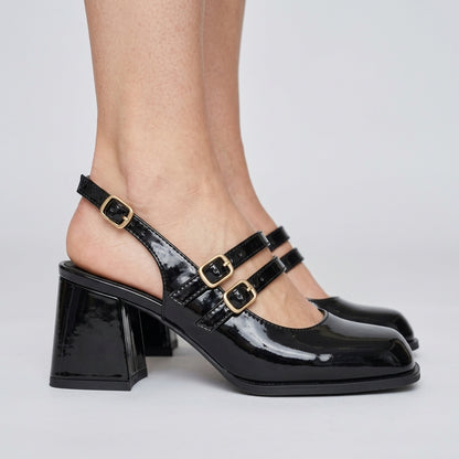 Petronella | Patent Slingback Loafers