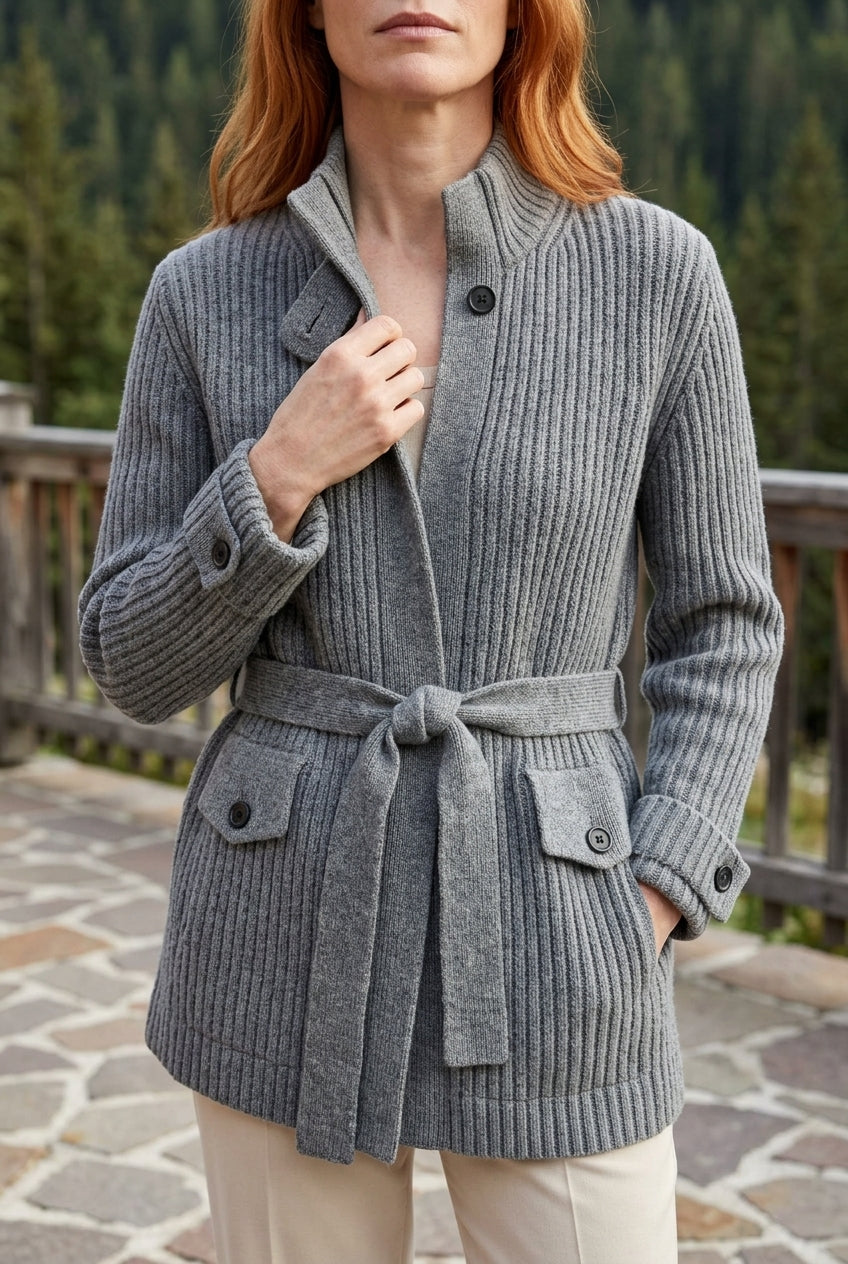Xenya | Chunky Wool Belted Cardigan