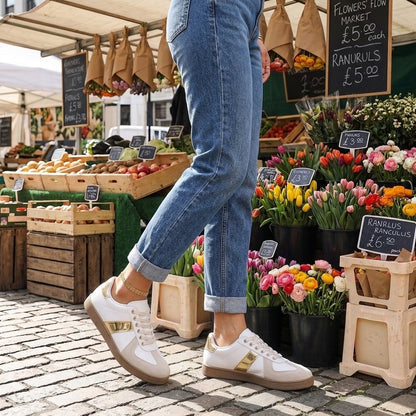 Emmeline Flora | Textured Low-Top Sneakers