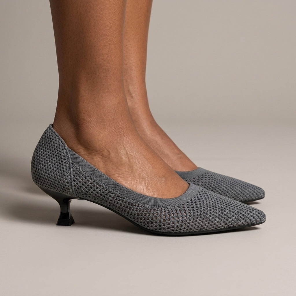 Brontë Arabella | Knit Kitten Heel Pumps