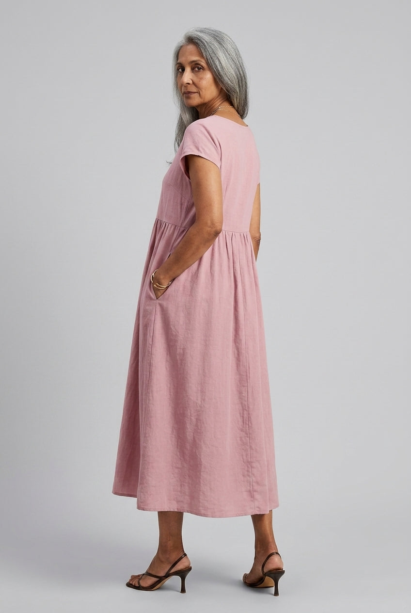 Wanda Sabelle | A-Line Midi Dress with Pockets