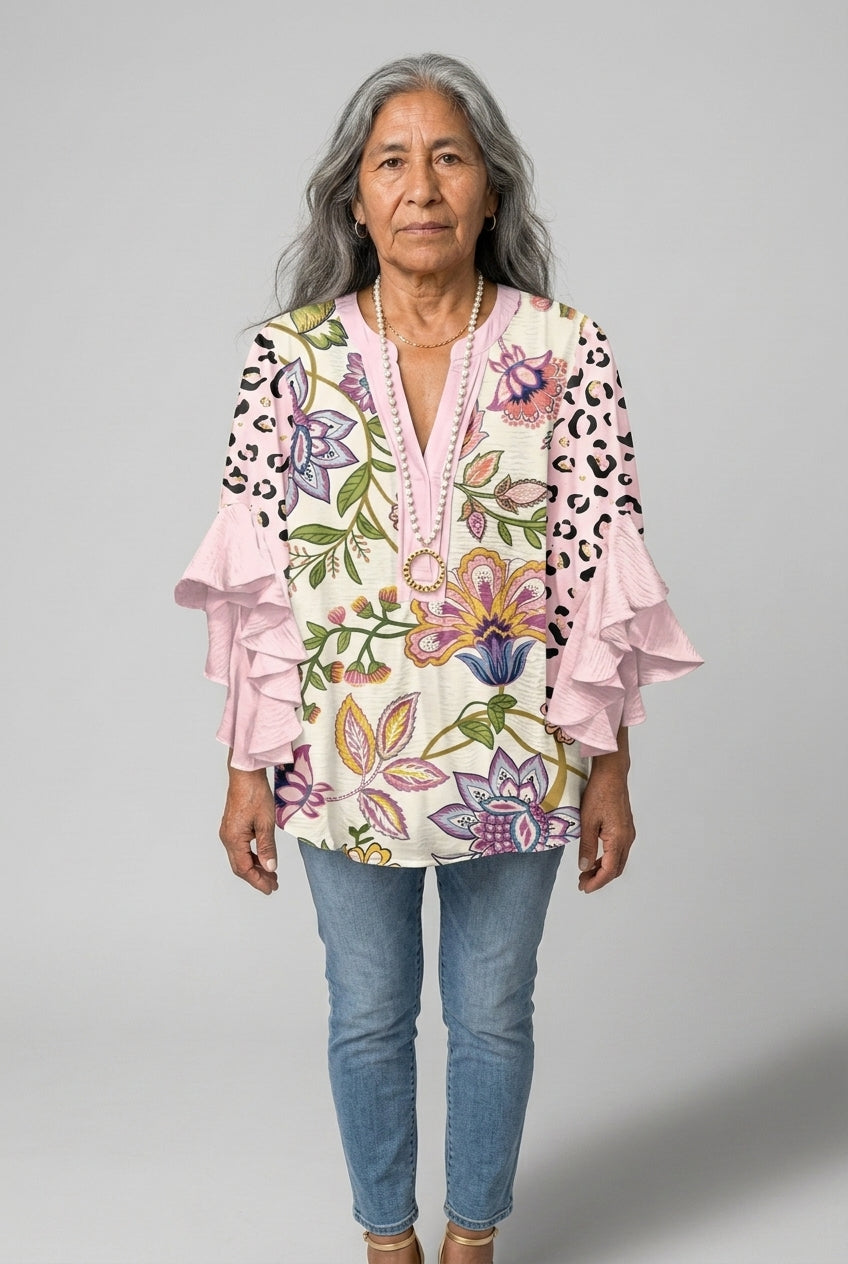 Thomasina Fabienne | Floral Ruffle Blouse