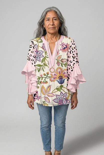 Thomasina Fabienne | Floral Ruffle Blouse