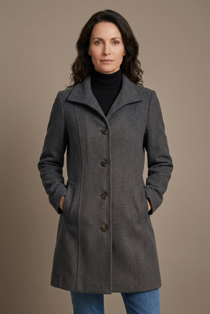 Hana | Women's Flattering Longline Coat with Pockets
