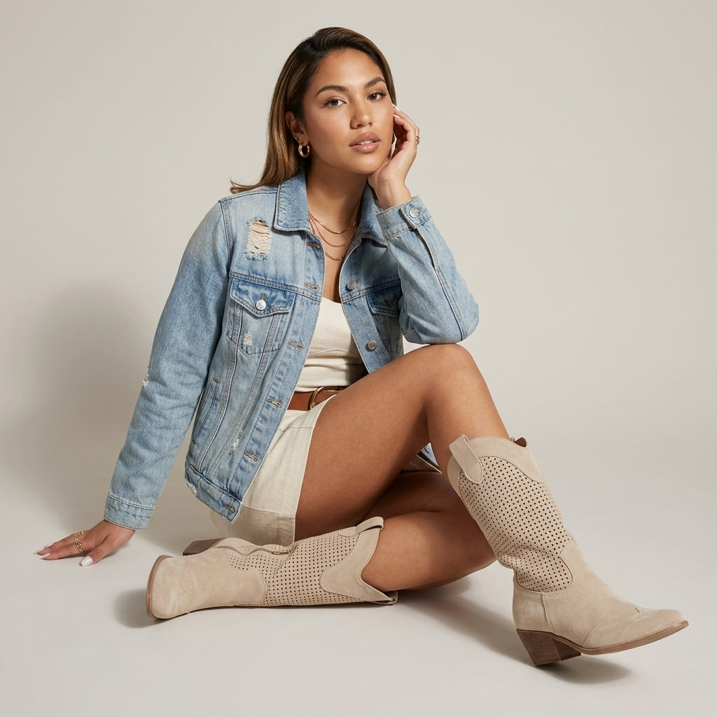 Esti | Leather-Look Western Boots