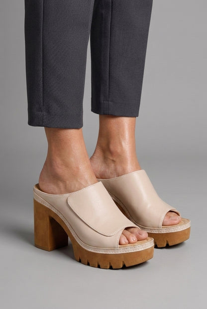 Classic Premium Platform Heels for Women, Slip-On Strap Supportive Sole Wide Heel Base, for Work, Date Night, Party & Ev