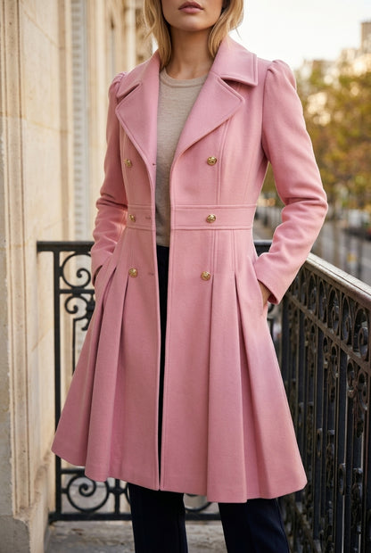 Kia | Double Button Long-Sleeve Coat