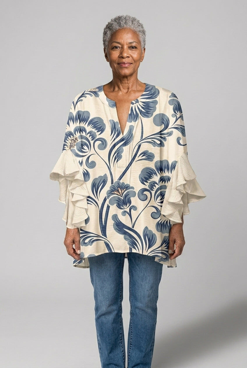 Thomasina Fabienne | Floral Ruffle Blouse