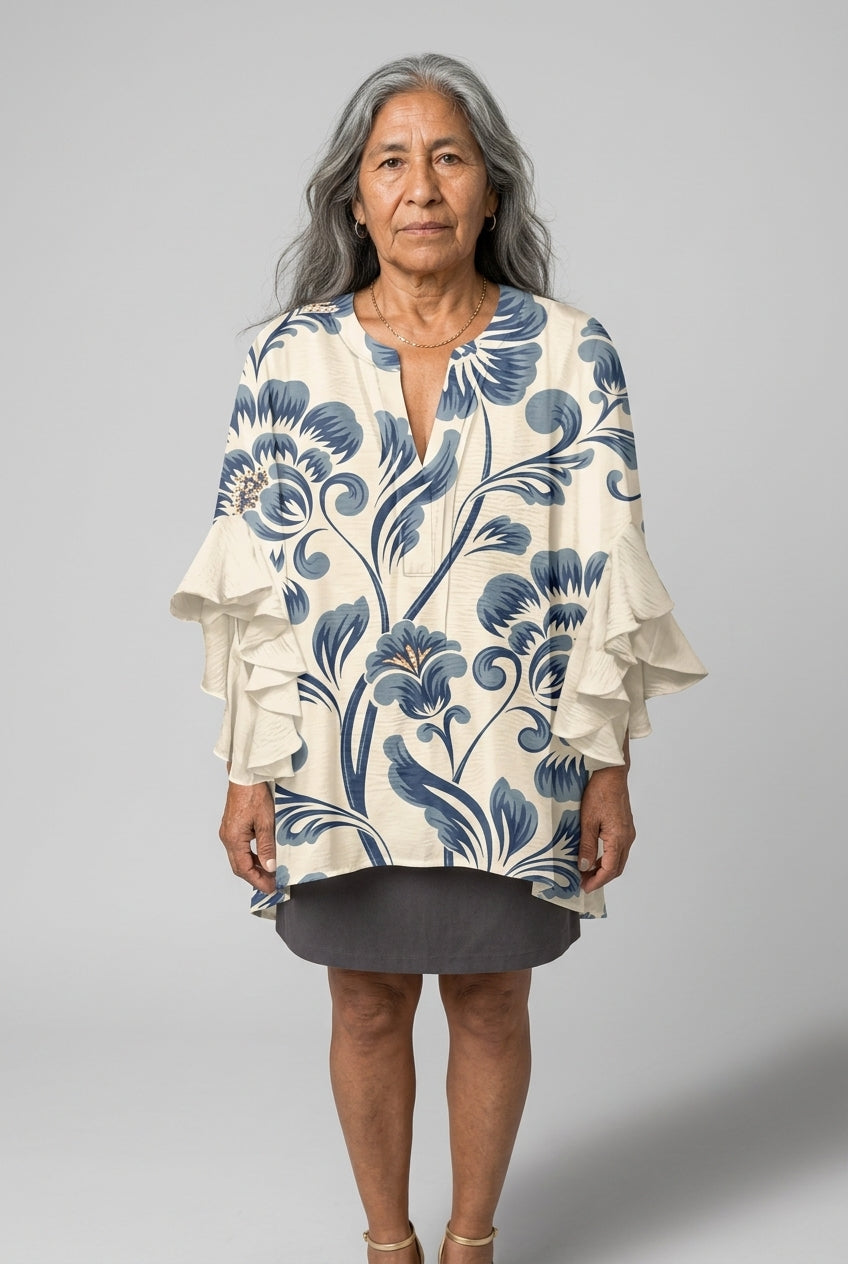 Thomasina Fabienne | Floral Ruffle Blouse