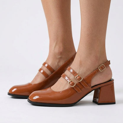 Petronella | Patent Slingback Loafers