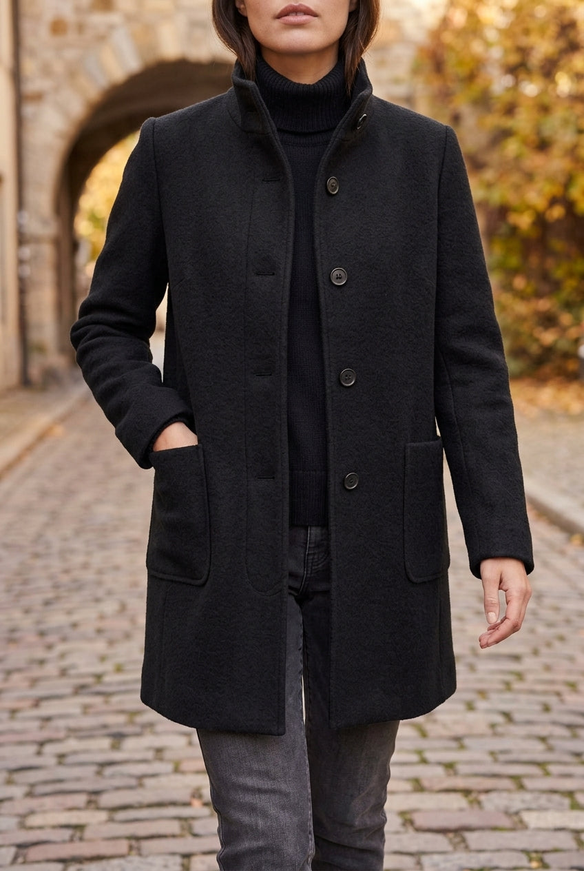 Lea | Stand-Collar Structured Winter Coat
