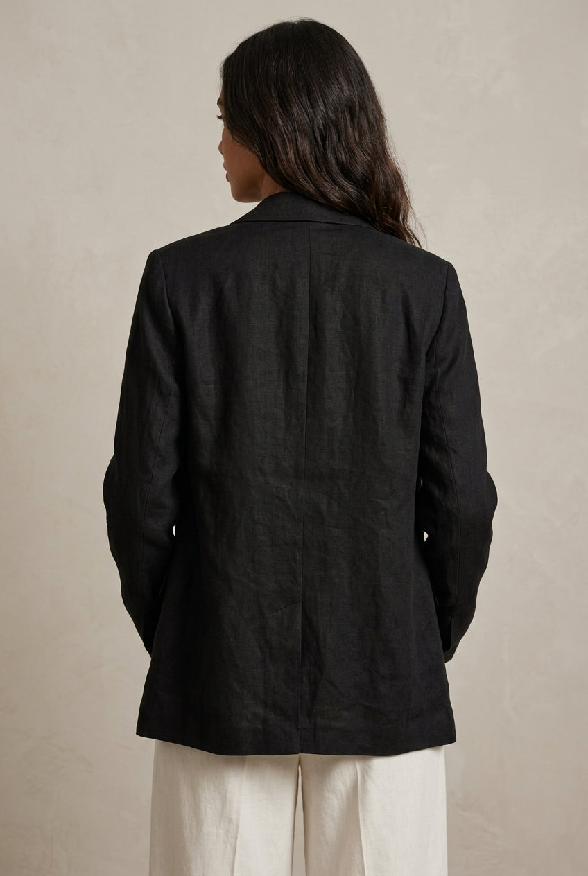 Sira | Women's Relaxed Two Button Blazer with 3/4 Sleeves and Front Pockets